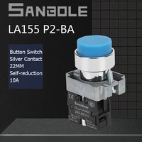 22mm push button switch xb2 high head round momentary reset start stop electrical power switches 10a 600v silver contact
