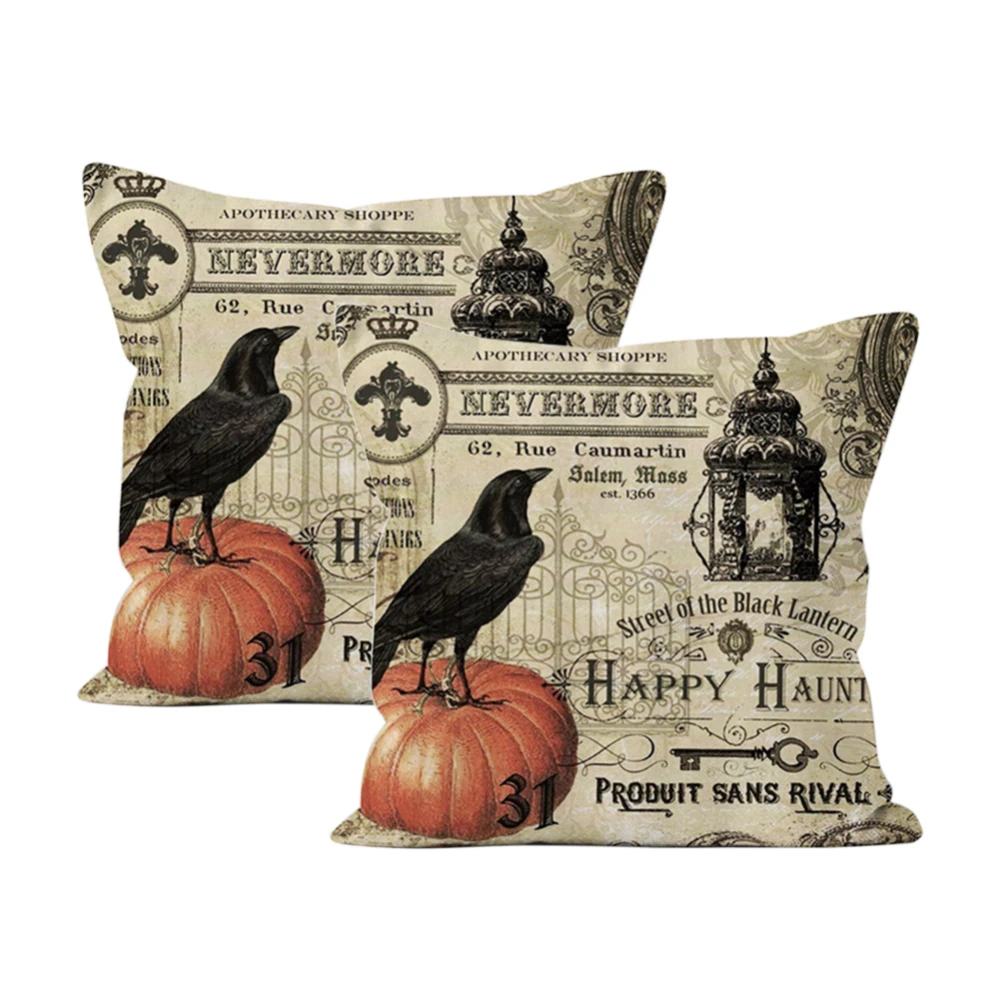 2 шт Хэллоуин Тыква ворона односторонняя узорная подушка крышка 45*45 см диван
