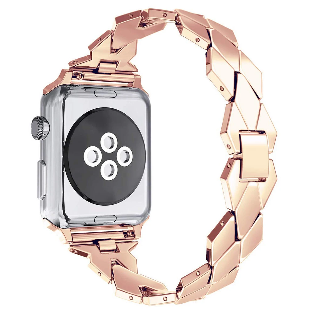 Ремешок из нержавеющей стали для Apple watch SE 6 5 4 44 мм 40 металлический браслет часов