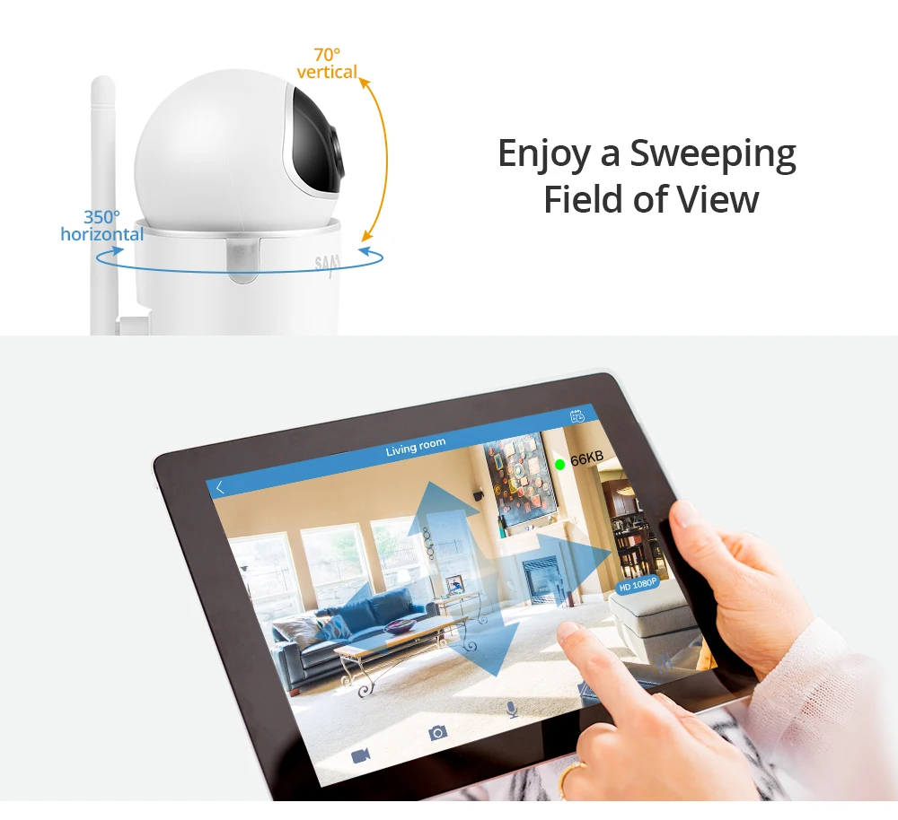 SANNCE домашняя IP камера безопасности Wi-Fi беспроводная мини Сетевая камера наблюдения Wifi 1080P ночное видение CCTV камера детский монитор