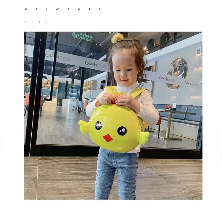 

New children's cartoon cute backpack kindergarten baby hard shell school bag anti-lost eggshell bag