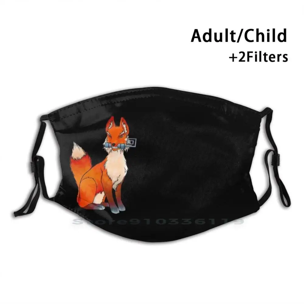 

Многоразовая маска Inari, лиса с принтом в виде ключа, фильтрующая маска для лица Pm2.5, детский призрак цушимы, лиса, Япония, храм Инари, Киотский