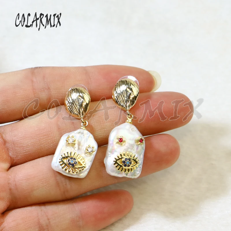 4 пары жемчужных сережек серьги с пресноводным жемчугом проложенным цирконием