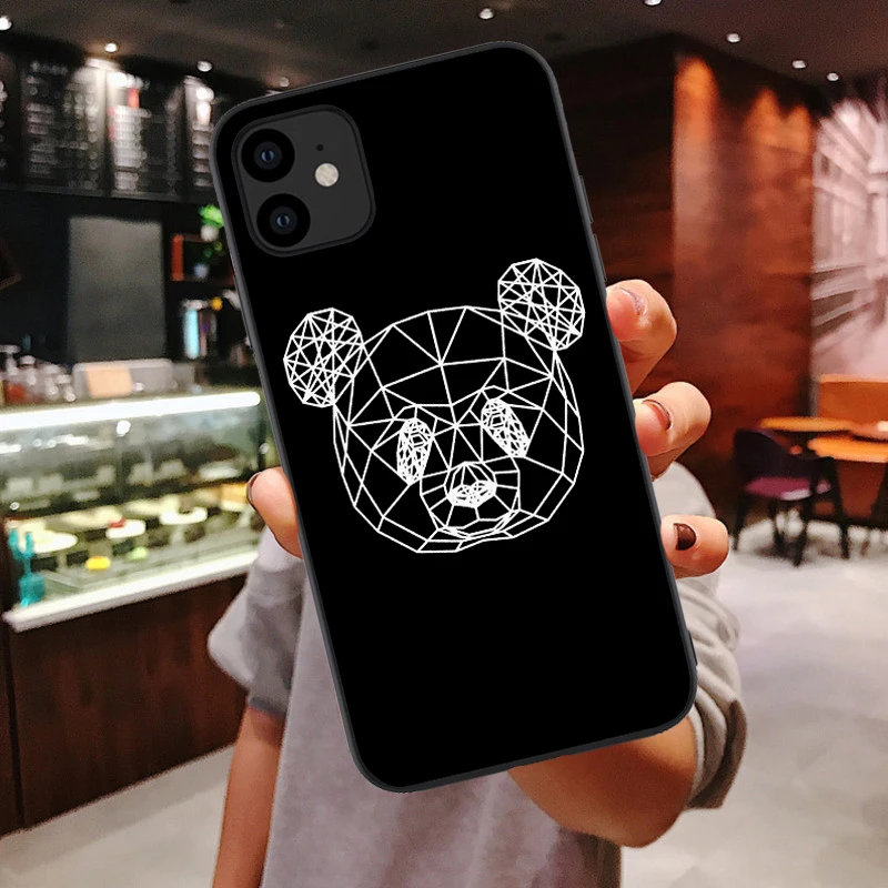 

Animal line Art Silicone Cover For iPhone 11 Pro Max Black Funny Abstract Case For iPhone 12mini SE 2020 6s 7 8 Plus X XR XS Max