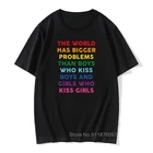 Большие проблемы, футболки для мужчин, гордость, геев, лесбиянок, бисексуал, женская футболка, футболка с круглым вырезом, топы из чистого хлопка, футболки
