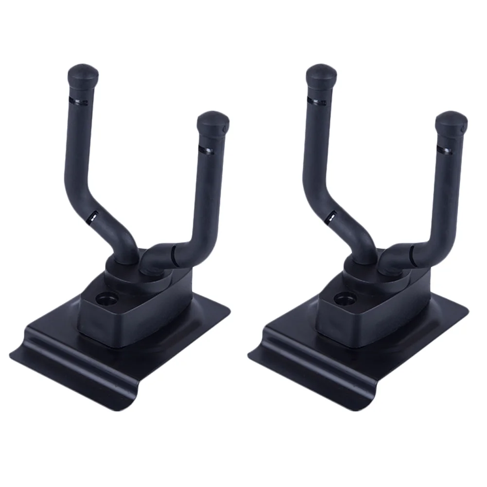 

2PCS Guitar Wall Hook Wall Mount Groove Plate Rack Plastic Bracket Hanger for String Instrument Folk Guitar (Black)