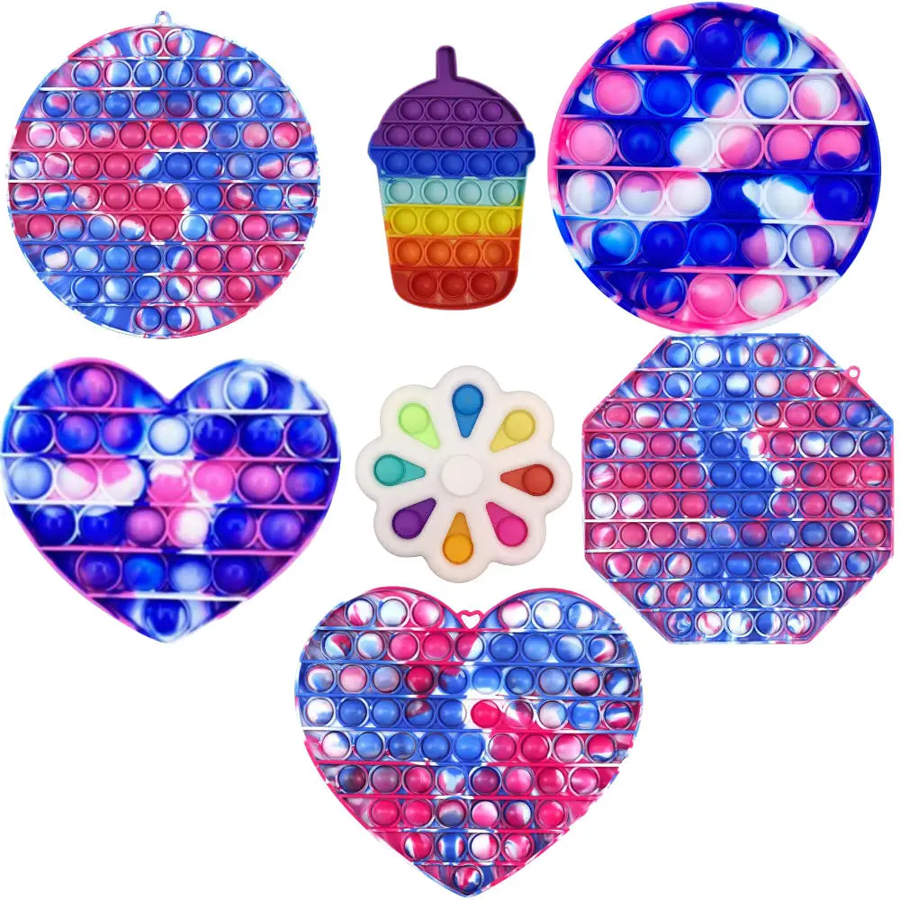 

Push Pop Bubble Fidget Stress Reliever Silicone Stress Reliever Antistress Adults Stress Fidget Regenboog Hartjes Пупырка Антист
