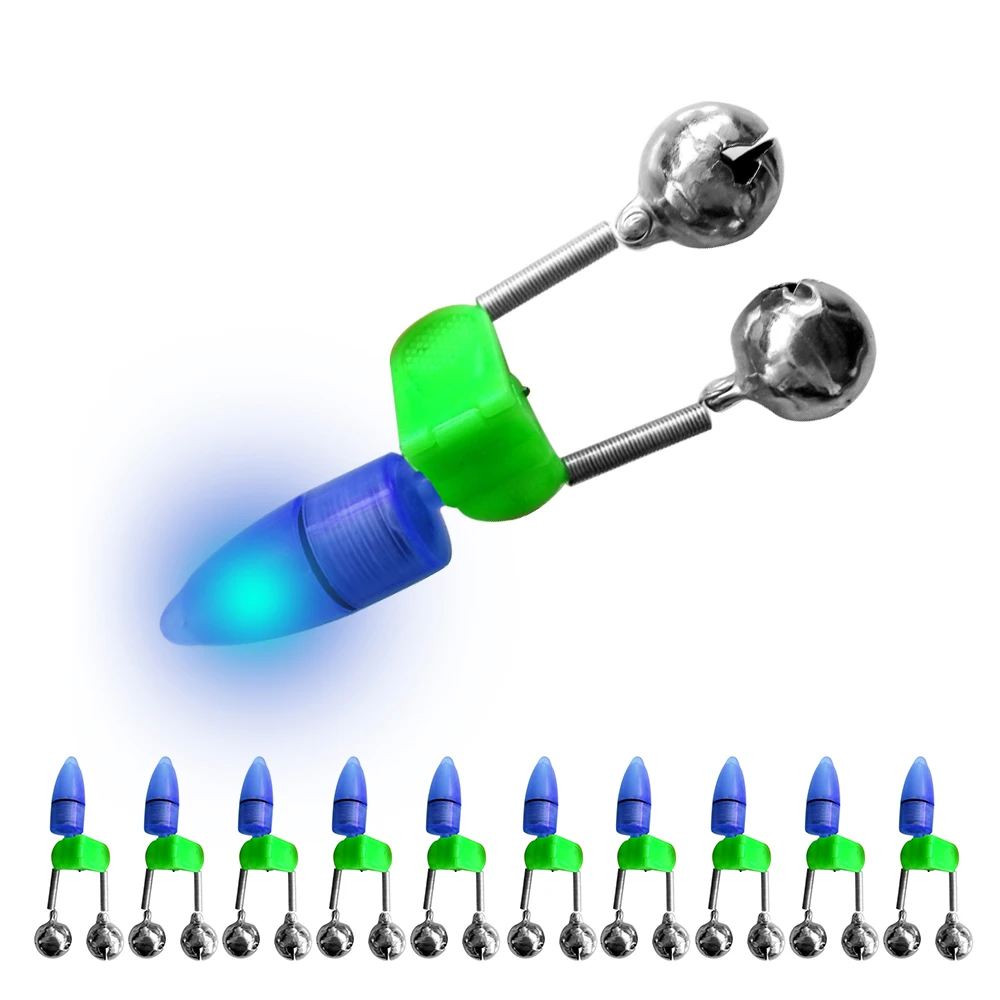 Сигнализатор укуса приманки светодиодный удочка для ночной рыбалки 10 шт. с двумя