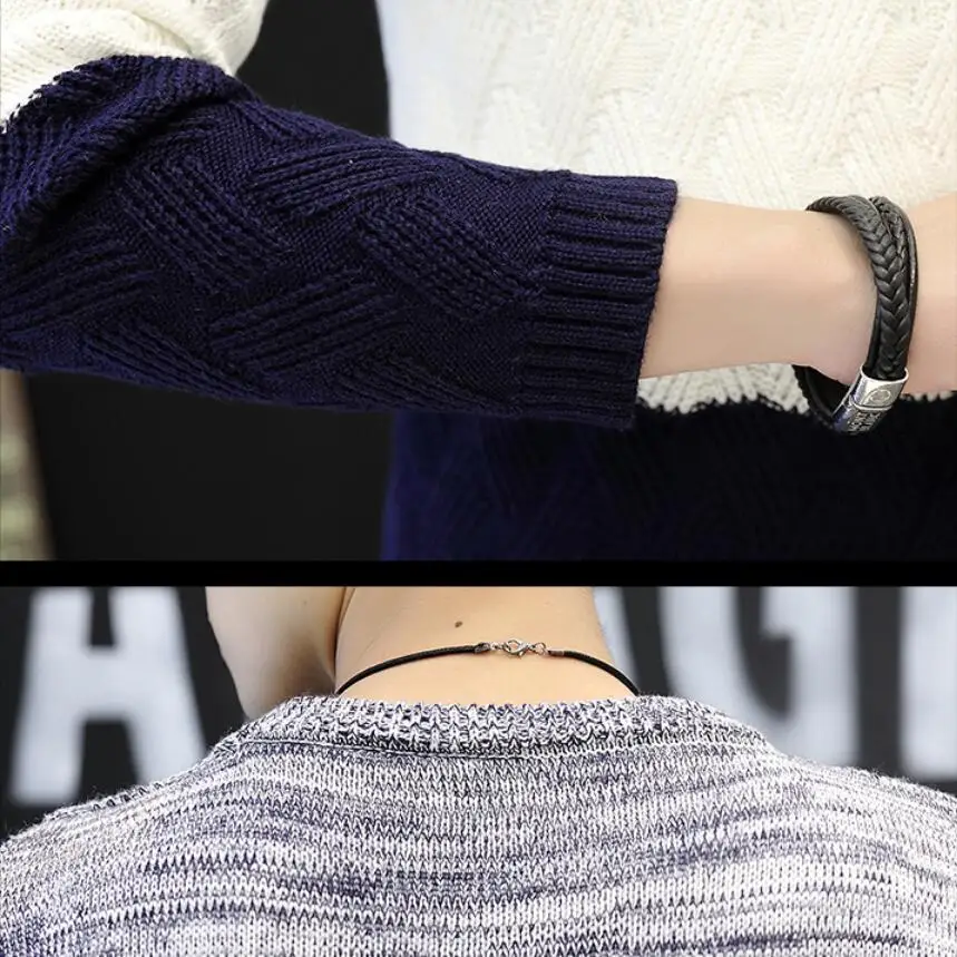 2019 осенний тонкий мужской пуловер с вырезом лодочкой индивидуальный свитер в