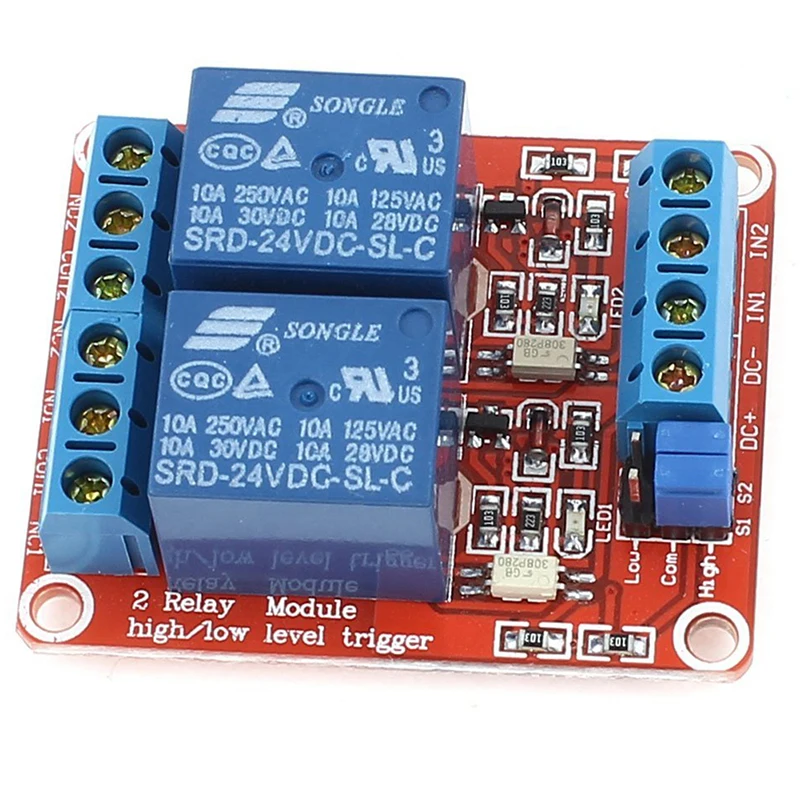 

DIY 2-CH High/Low Level Relay Expansion Circuit Board Module DC 24V CNIM Hot