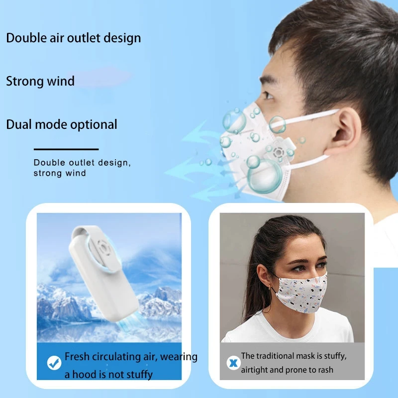 Маска для лица веер с клипсой воздушный фильтр вытяжной мини-вентилятор