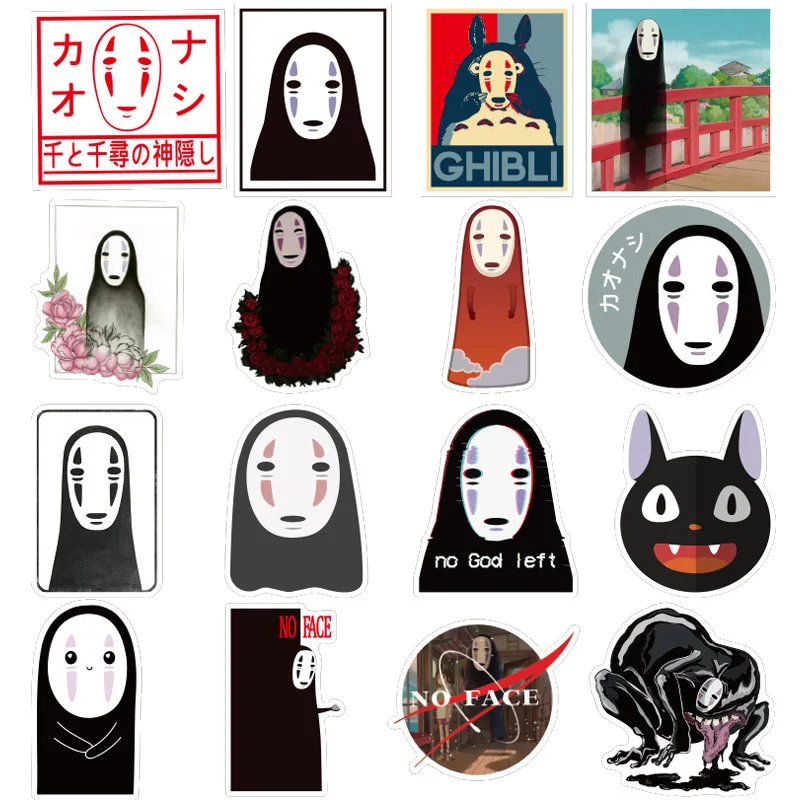 50 шт. Унесенные призраками Мультяшные наклейки без лица мужские для ноутбука