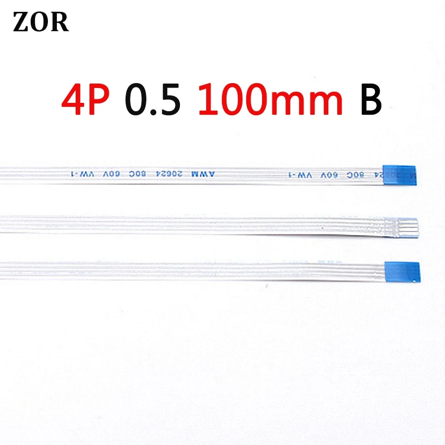 30pcs FFC FPC flat line flexible cable 0.5mm pitch 4 pin B Reverse Length 100mm 10cm Ribbon Flex Cable AWM 20624 80C 60V VW-1 | Компьютеры