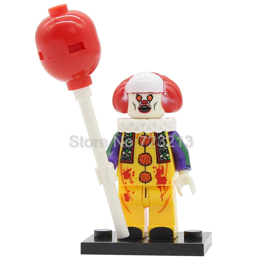 Pennywise Фильм это фигурка Одиночная Pennywise Stephen King's It Beverly Marsh Джордж Mike Hanlon модель клоуна строительные блоки кирпичи игрушки - Цвет: Pennywise