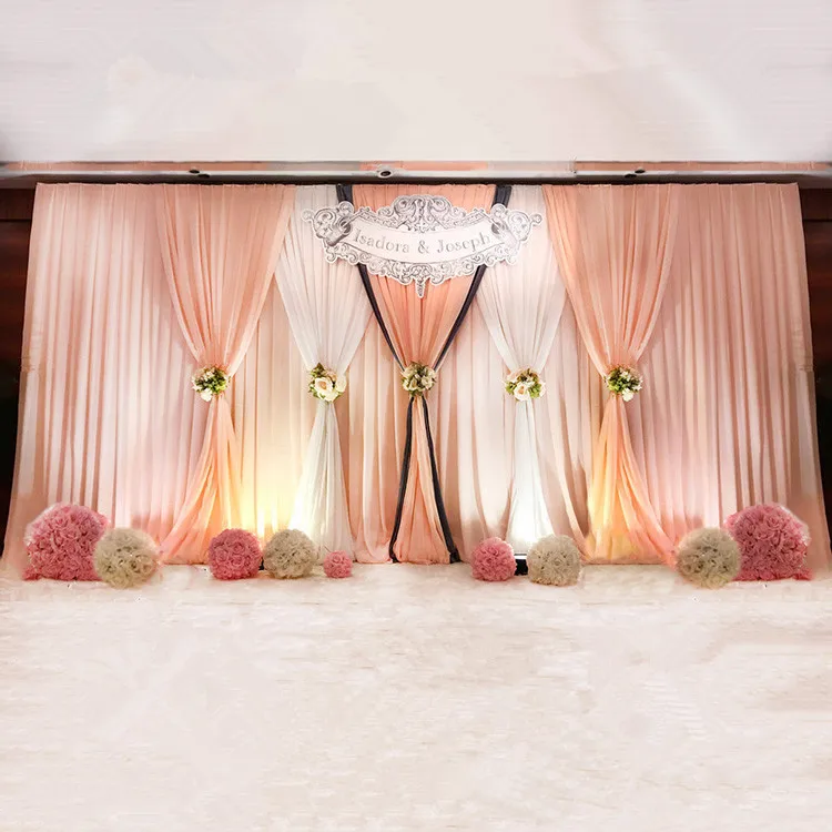 

Свадебный фон с драпировкой, шампанским, розовыми занавесками, белыми занавесками, свадебное украшение, сценический фон для вечеринки, 20 х10 ...