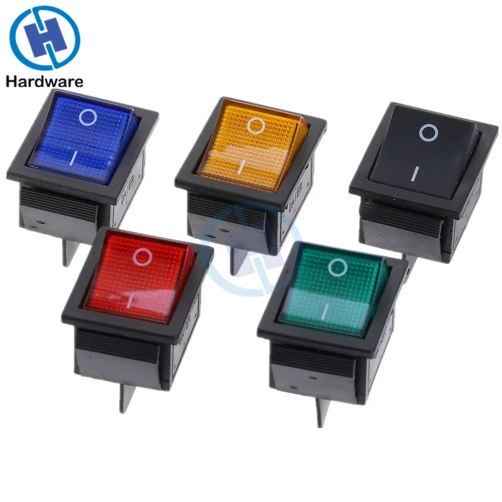 ON-OFF Latching Rocker Switch Power Switch 4 Pin DPST with Light 16A 250VAC 20A 125VAC KCD2