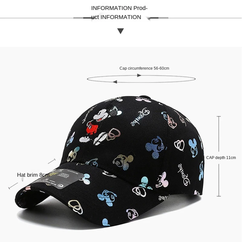 Новинка бейсболка Диснея Микки Маус Кепка с козырьком из мультфильма для
