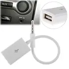 Автомобильный MP3 3,5 мм штекер AUX Аудио разъем к USB 2,0 гнездовой конвертер кабель шнур Аудио для авто динамик линия