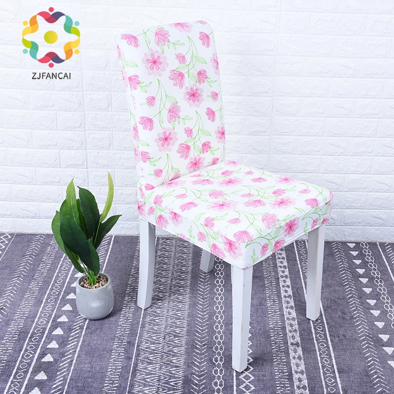 1 / 2 4pcs printing hotel banquet polyester chair cover detachable washable and wear resistant seat | Дом и сад