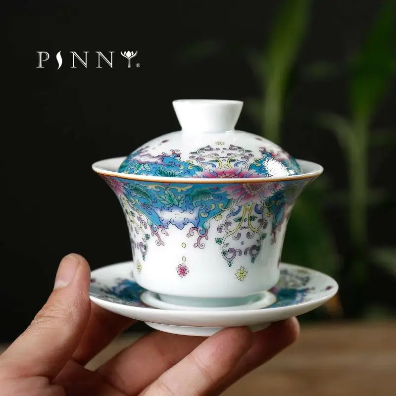 

Керамическая чаша кунг-фу из фарфора Цзиндэчжэнь с эмалью PINNY Color 130 мл, китайский чайный сервиз высокого качества