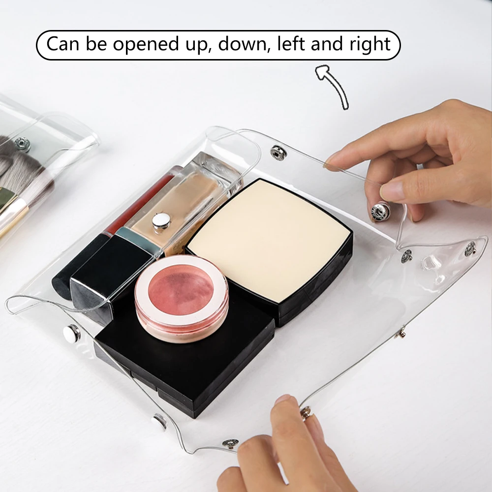 Косметичка с кнопками прозрачный портативный дорожный Чехол для туалетных