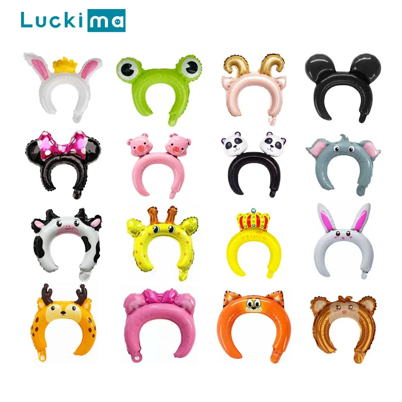 Мультяшная повязка на голову в виде животного воздушные шары креативные детские