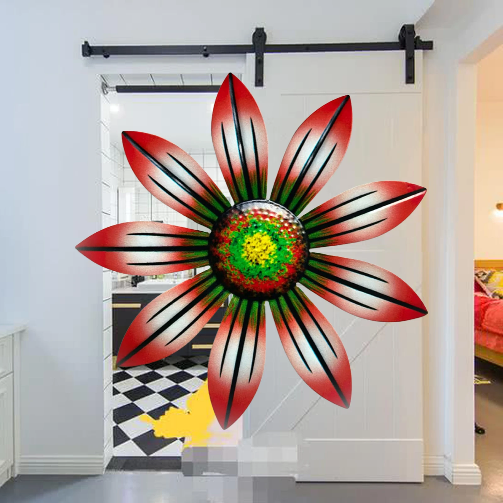 Home Decoration Garden Outdoor Ornaments Metal Flower Wall Decor Rustic Floral Art Sculpture For Porch Patio | Дом и сад