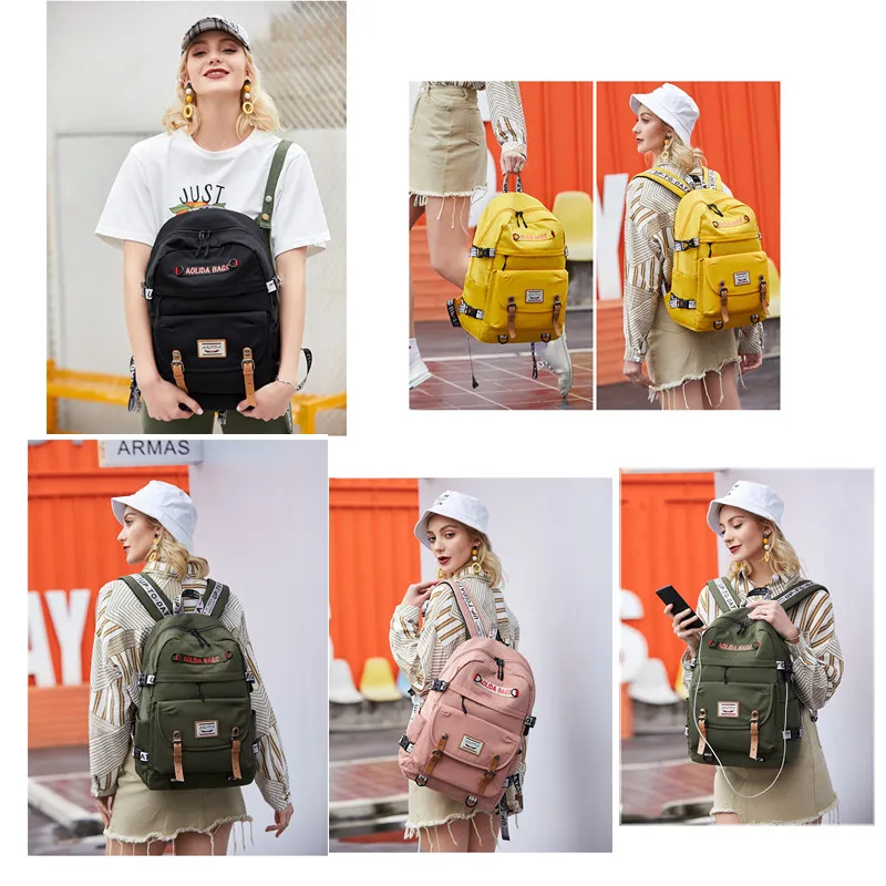 Рюкзак для девочек и студентов средней школы модные женские сумки ноутбука с