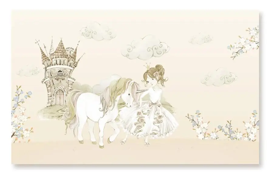 Milofi пользовательские 3d росписи как ваша маленькая принцесса и единорог замок феи