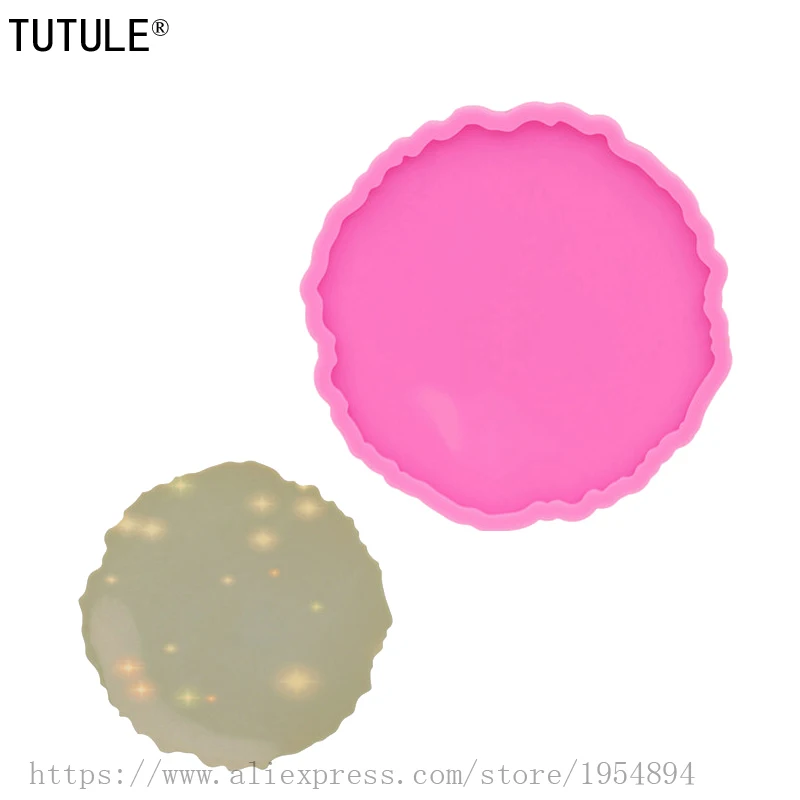 

GJ1036 High gloss,Shiny High quality round Silicone Molds epoxy resin molds coaster DIY Polymer Clay Molds