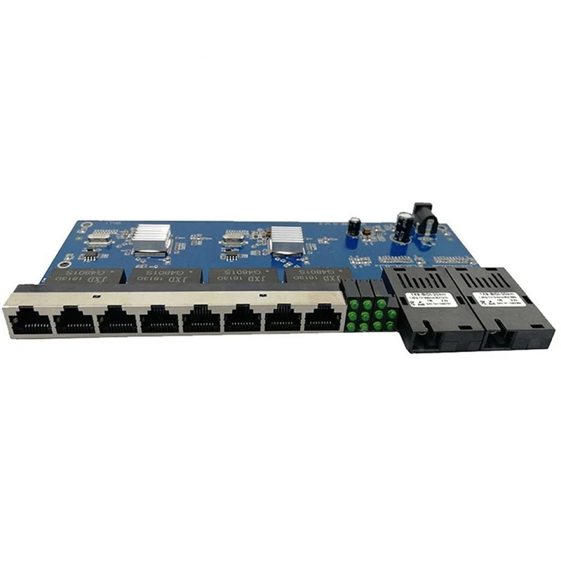 2G8E 8UTP RJ45 Gigabit Ethernet Switch Fiber Port SC Connector 8X10/100/1000M PCBA Board Fibra Optical Converter Plate | Компьютеры и