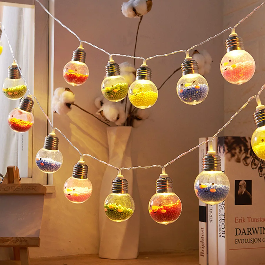 

4M 20Led Globe Ball String Light Smile Christmas Fairy Garland Light Kids Bedroom Gift Lamp Wedding Garden Party Decoration