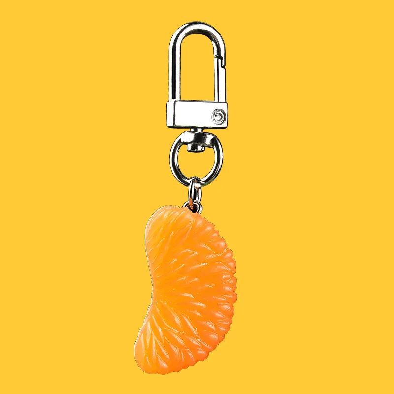 Модный реалистичный брелок для ключей с имитацией фруктов кольцо оранжевой