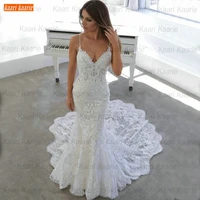 sexy mermaid wedding gown 2021 robe de mariage lace appliqued slim fit bridal dresses for women marry custom made hochzeitskleid