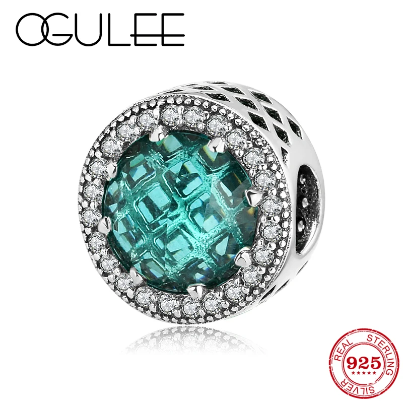Настоящее 925 пробы серебряные прекрасные амулеты зеленое сияющее сердце цирконы