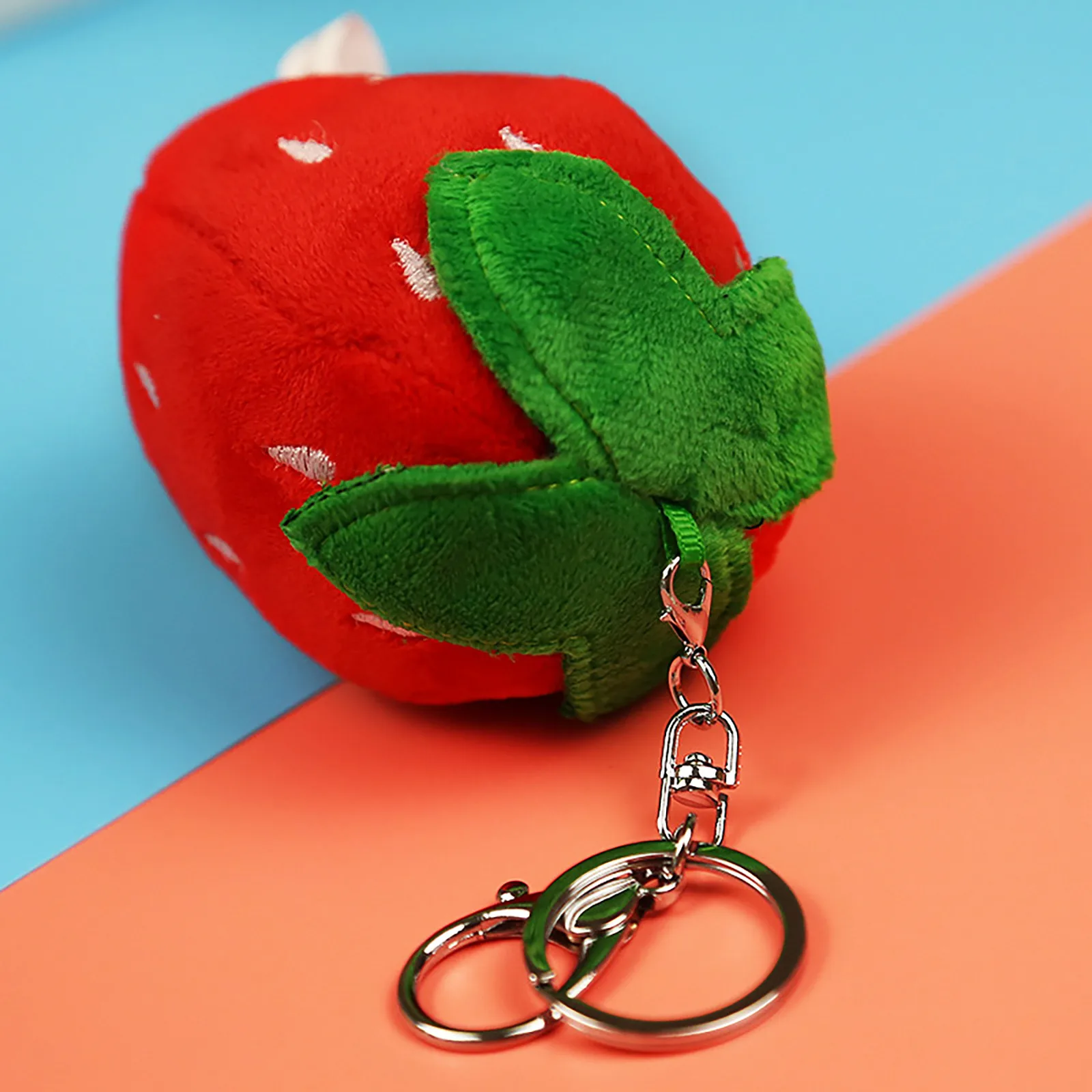 

Strawberry Fruit Pendant Plush Toy Key Chain Hanging School Bag Strawberry Fruit Small Pendant Cartoon Fruit keychain Toy