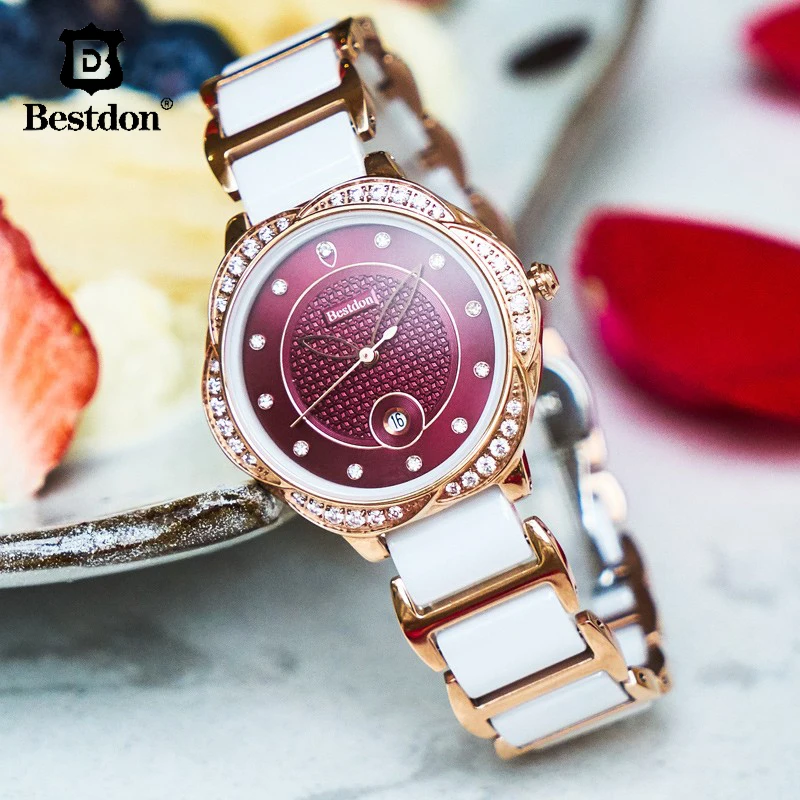 Женские наручные часы Bestdon высококачественные Кварцевые водонепроницаемые с