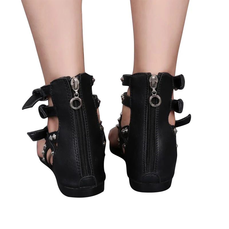 

Summer Women Fashion Sandals Rivets Buckles Flats Gladiator Sandals Comfortable Flats Shoes Woman Flip Flops 35-40