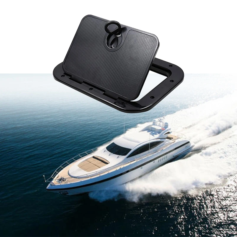 

Marine Deck Plate Access Cover Pull Out Inspection Hatch with Latch for Boat Kayak Canoe, 14.96 x 11.02 Inch / 380 x 280mm -Blac