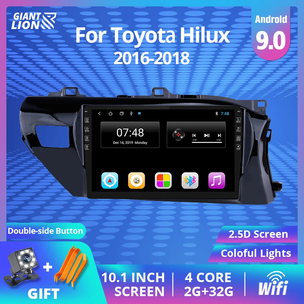 2DIN Android 9 0 автомобильное радио для Toyota Hilux 2016 2017 2018 левосторонний мультимедийный