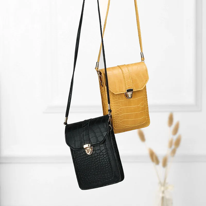 

High Quality Mini Multifunctional hanging neck PU crossbody mobile phone bag Coin Purse