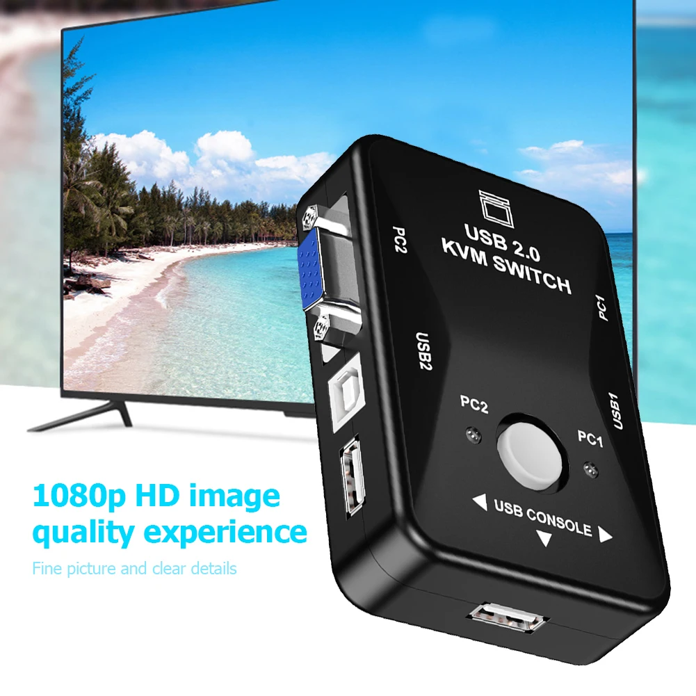 USB HDMI-совместимый ручной KVM-коммутатор 4 порта в 1 4K 1080P VGA-разветвитель для