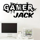 Наклейка на стену с именем на заказ, игровая наклейка, украшение для детей, мальчиков, декор для спальни, наклейка, персонализированное интересное детство