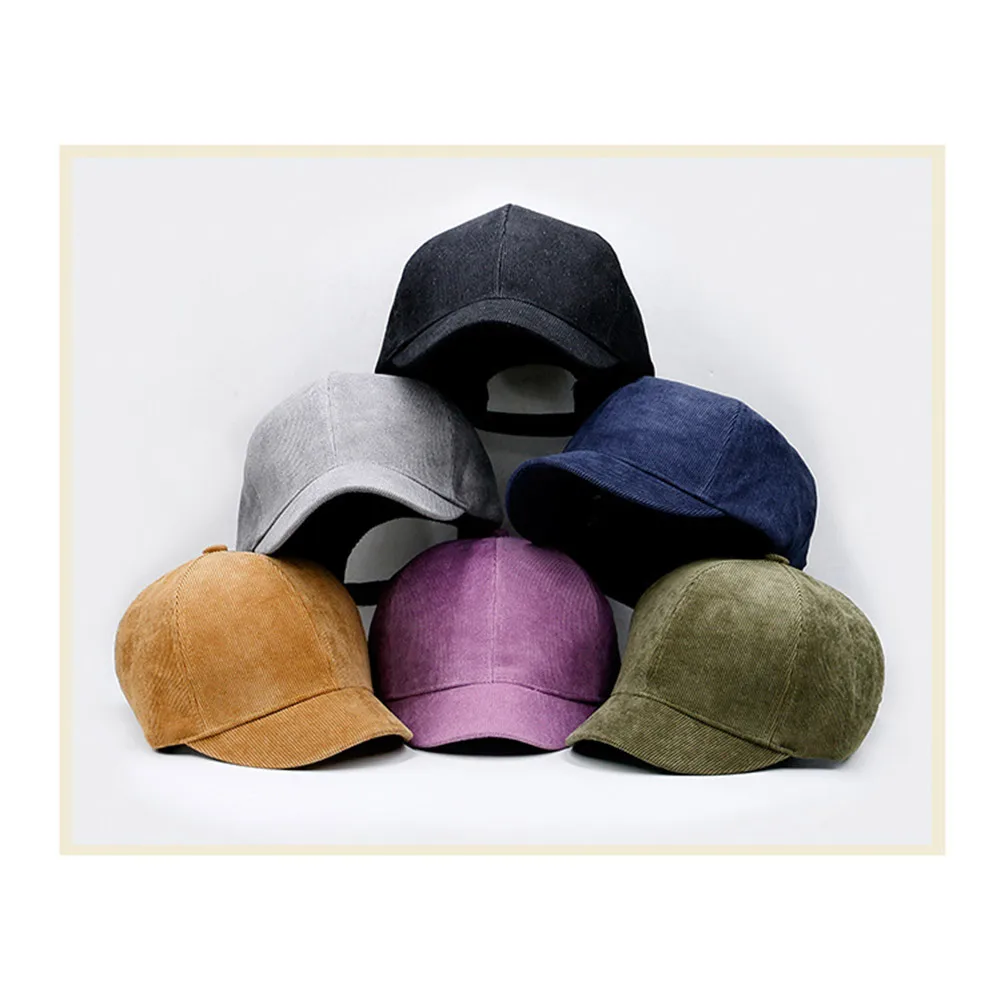 Новые мужские и женские вельветовые бейсболки с регулируемым ремешком сзади