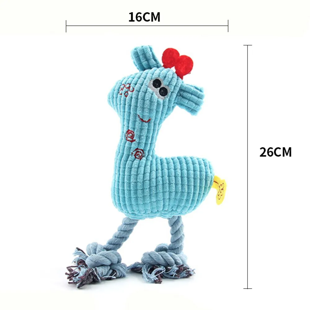 Милая собака пищащие игрушки жираф веревка из флиса мультипликационные животные