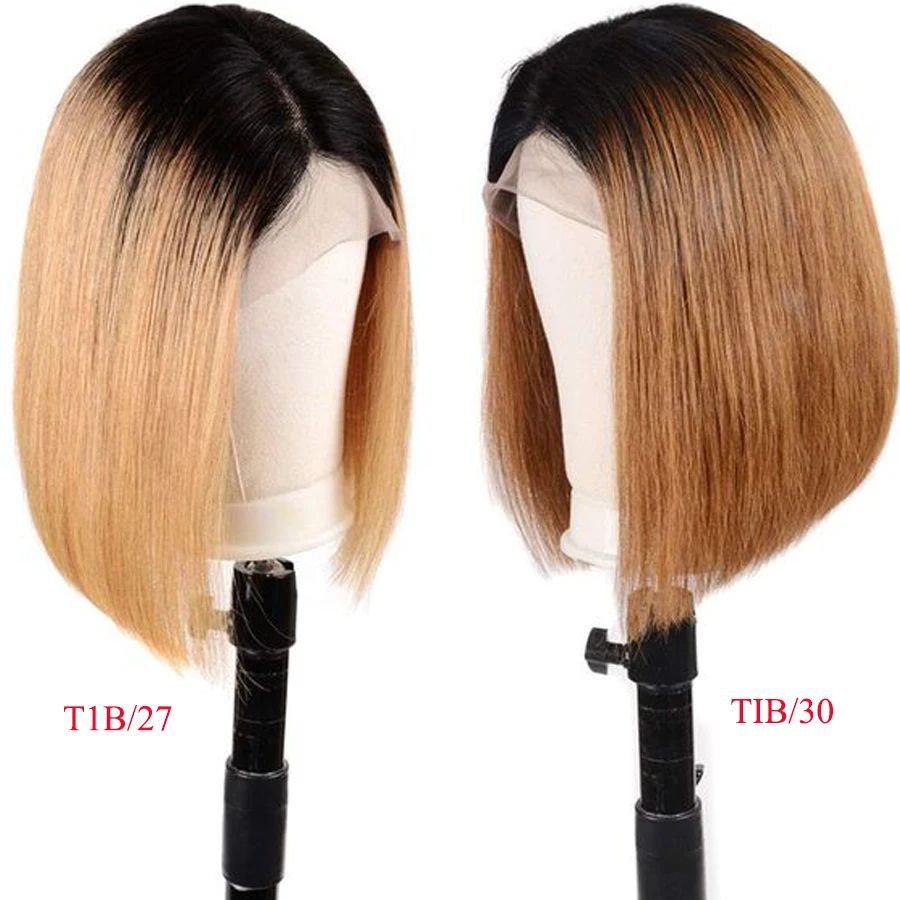 Мёд блондинка Синтетические волосы на кружеве парики для Для женщин короткий Боб