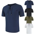 Жилет мужской из хлопка и льна, повседневный Свободный Топ без рукавов, с круглым вырезом, уличная одежда в европейском и американском стиле, 2XL, на лето