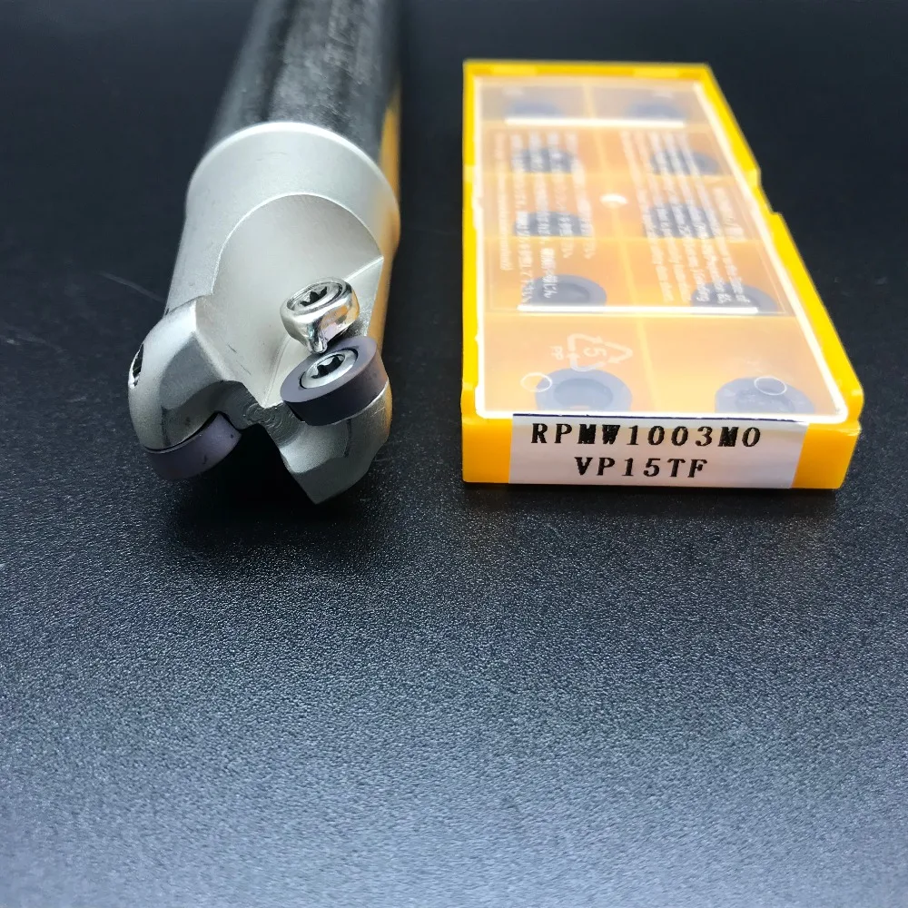 10 шт. токарный инструмент RPMW1003MO VP15TF+ 1 шт. 25 мм Фрезерный резак EMR C25-5R25-200-2T HSS Токарный Инструмент Держатель с ЧПУ хвостовик карбида вставка