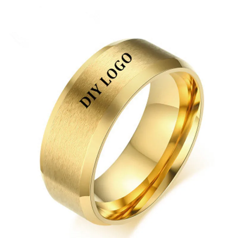 Высокое качество заказной лазер сделай сам логотип золото титановая сталь