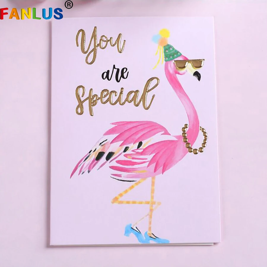 10 шт. мультяшный картон фламинго гавайский Единорог вечерние открытки украшения